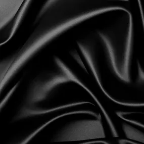 100% PURE MULBERRY SILK fabric by the yard – Black satin silk fabric – 19mm - Organic fiber - Wedding dress - Gift for women - Silk apparel fabric