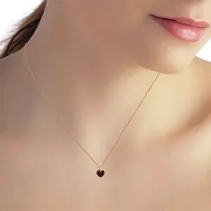 1.15 Carat 14K Solid Rose Gold Bold Heart Garnet Necklace