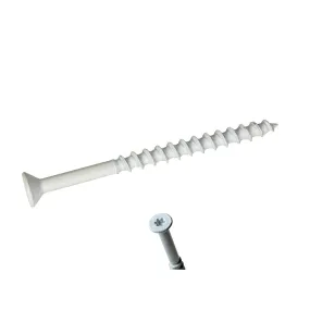 1/4 x 2 3/4 Simpson Trim Head Titen Turbo™ Concrete and Masonry Screw Anchor Zinc Plated w/ Ceramic Coat White (T25 6-Lobe) - Box (100)