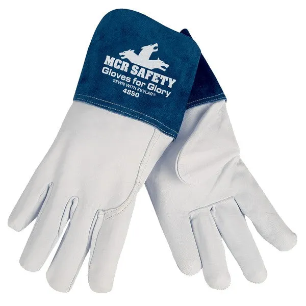 4850RH MCR Safety Gloves for Glory Welding Gloves, Large, Leather, White