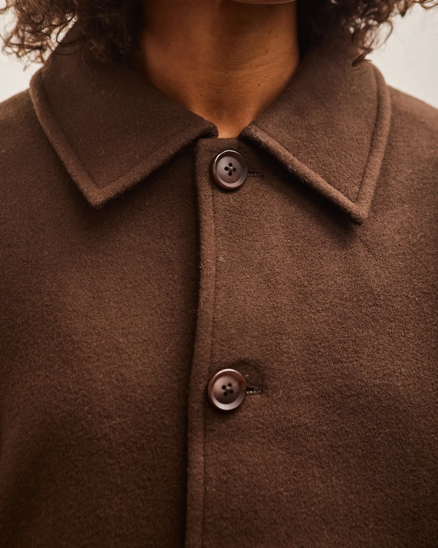 7115 Short Wool Coat, Deep Walnut