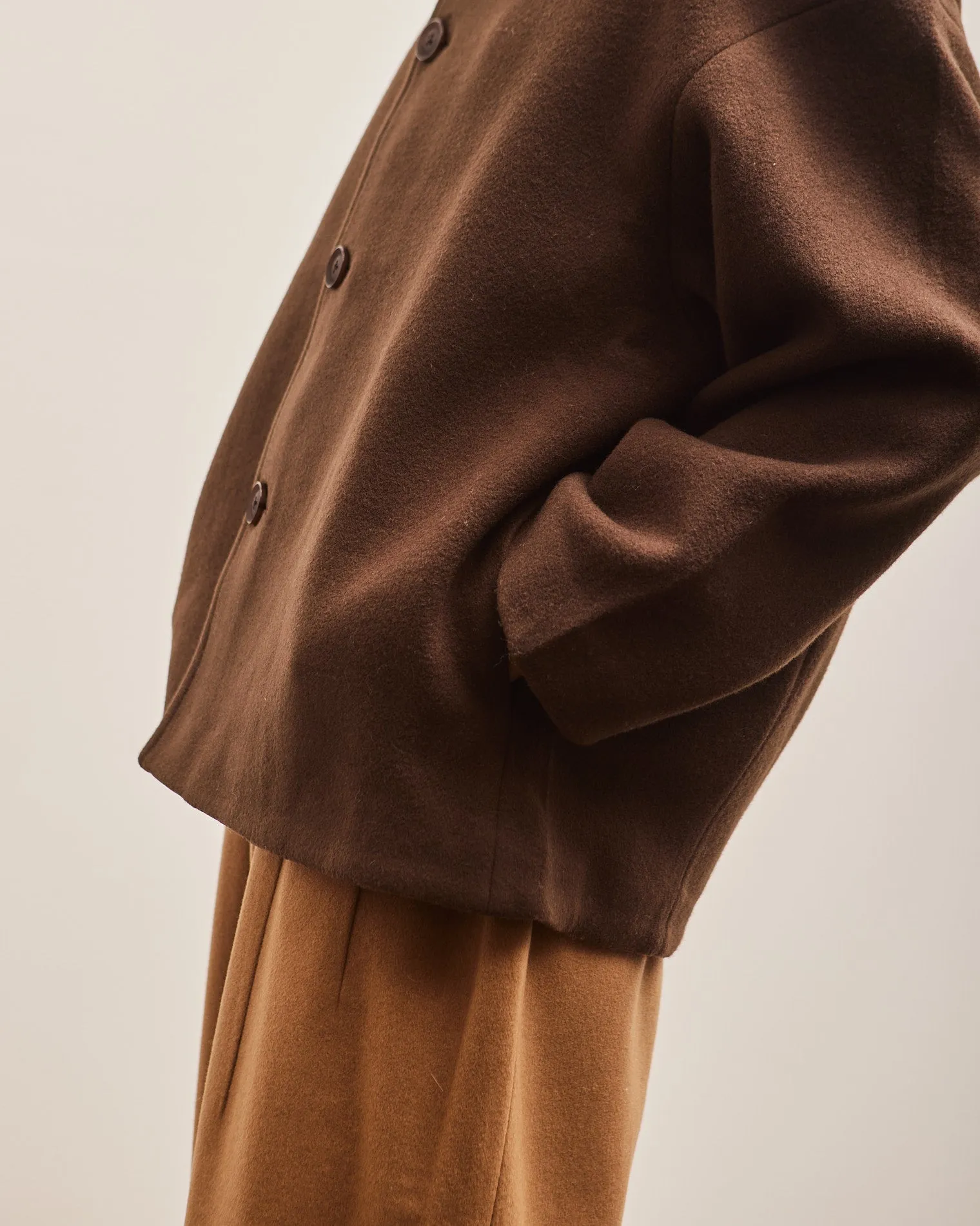 7115 Short Wool Coat, Deep Walnut