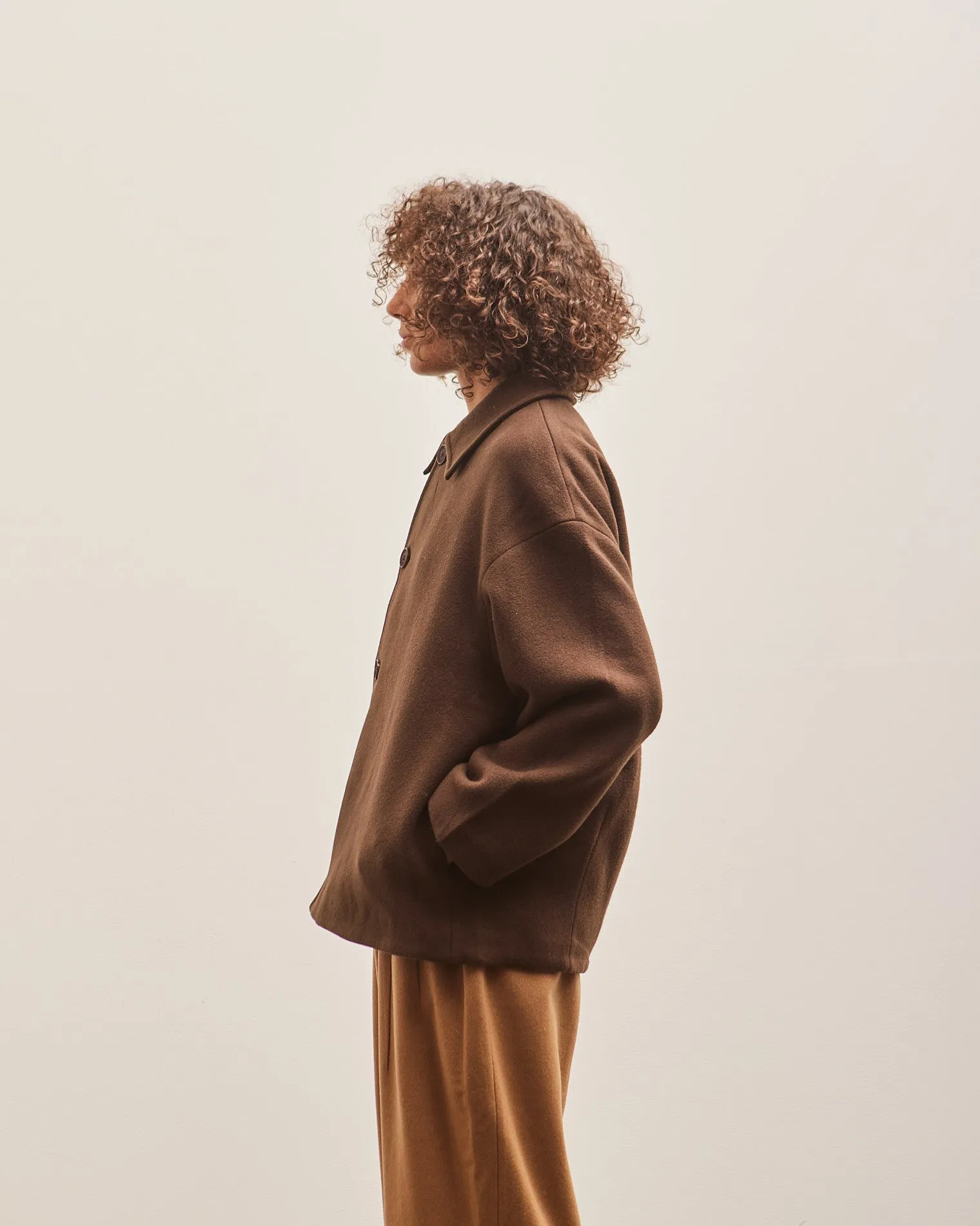 7115 Short Wool Coat, Deep Walnut