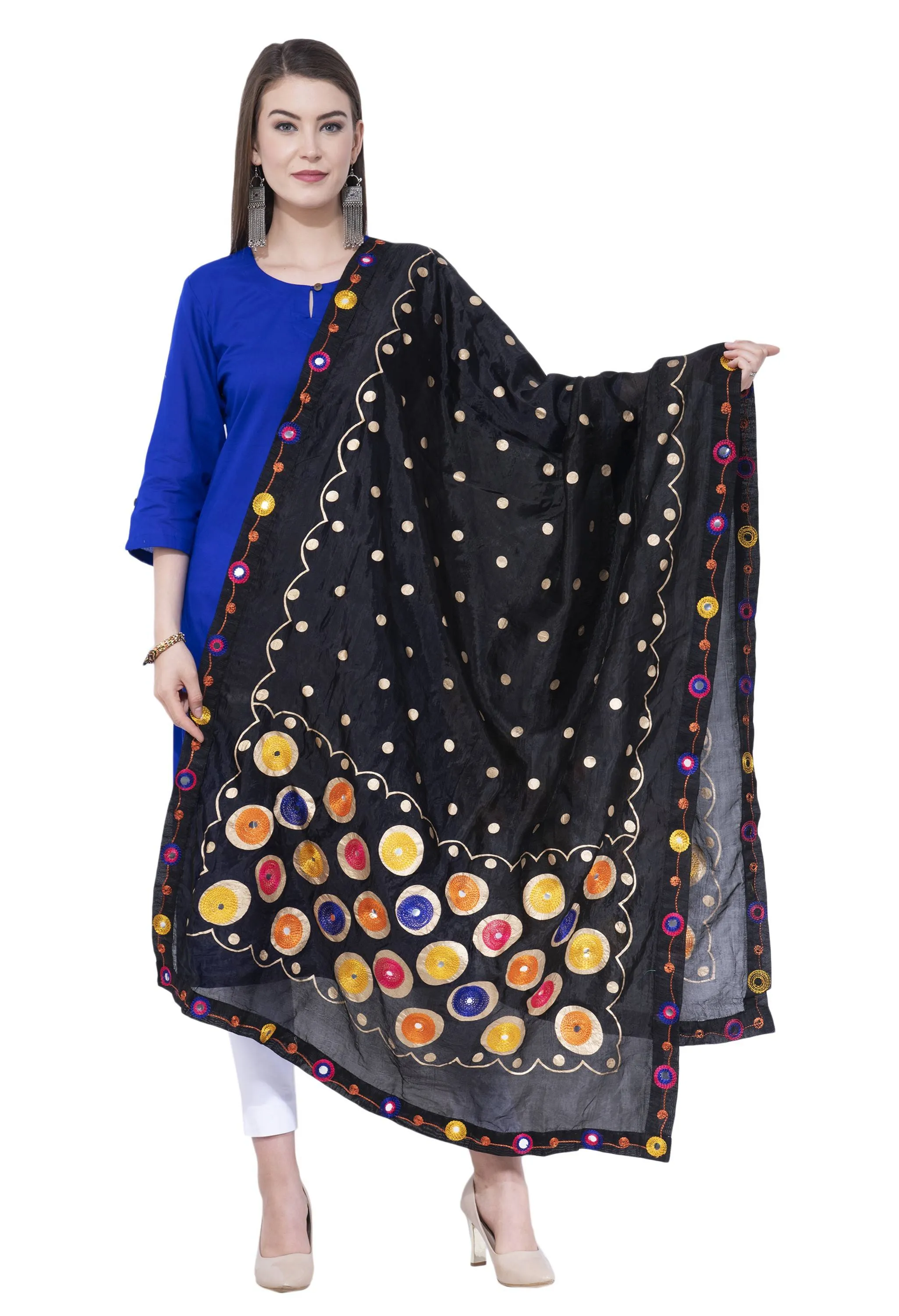 A R SILK Golden Color Fancy Silk Dupattas and Chunnis