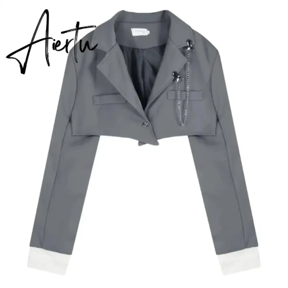 Aiertu Preppy Style Elegant 3 Piece Set Women Chic Patchwork Casual Blazer Skirt Suit Female Korean Fashion Design Sweet Sets 2024 New