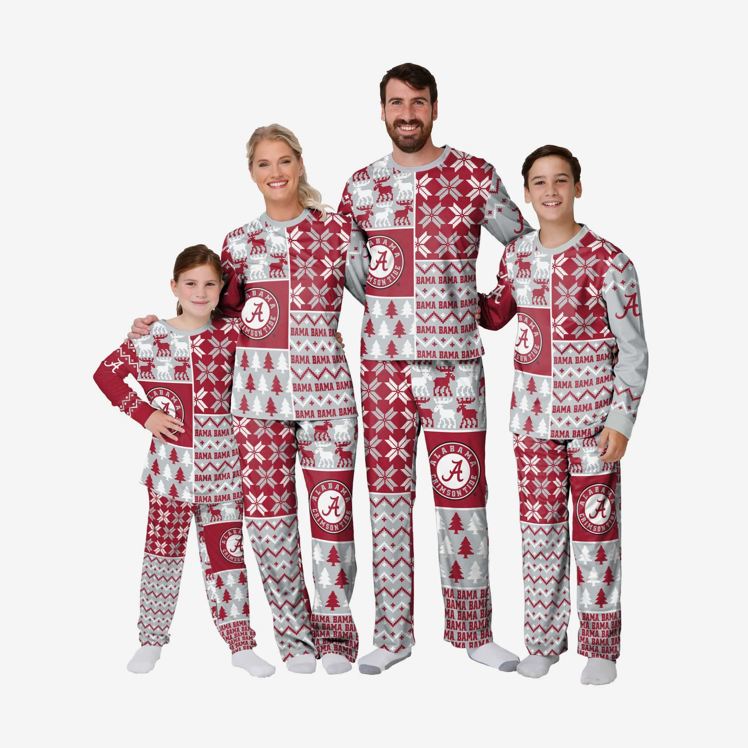 Alabama Crimson Tide Mens Busy Block Family Holiday Pajamas