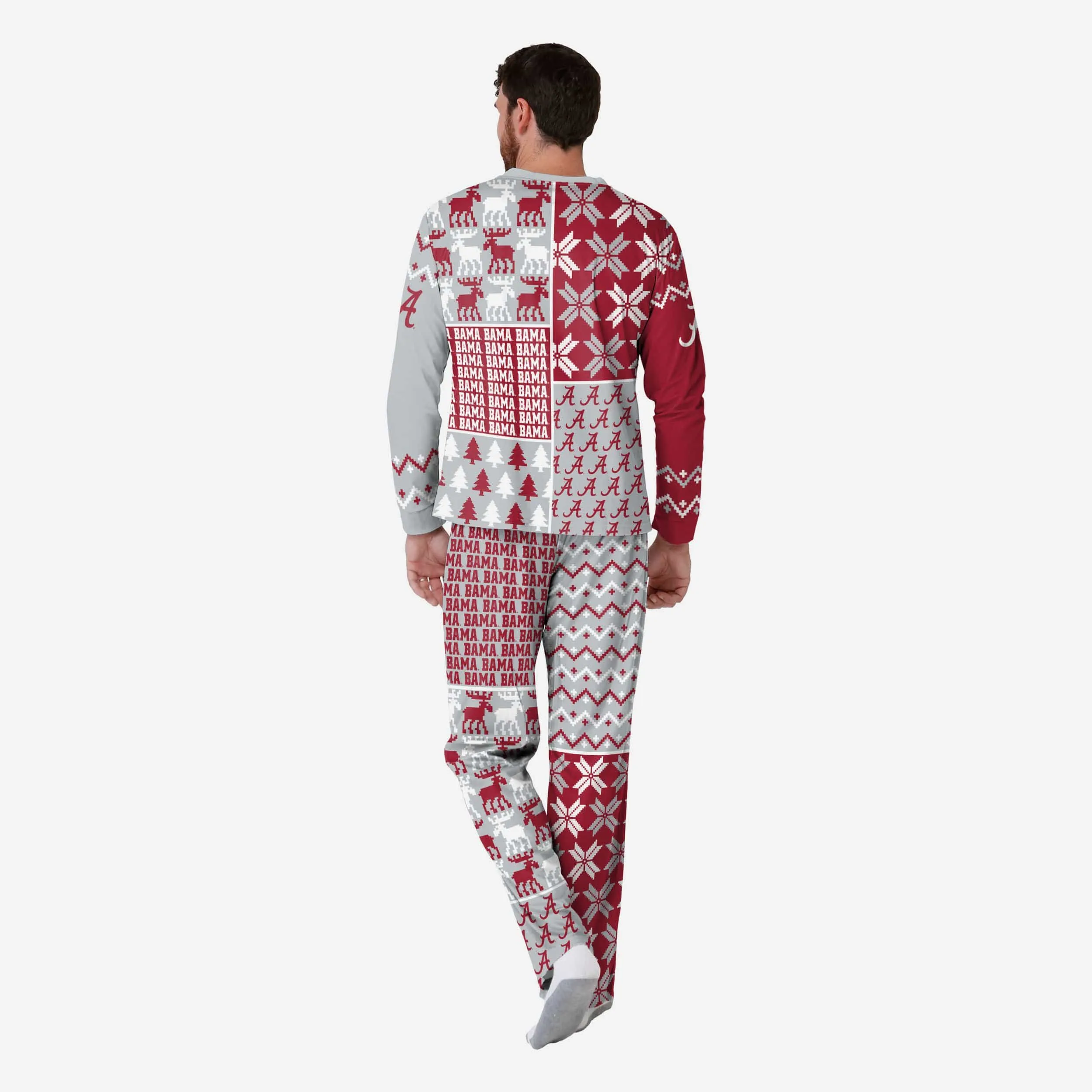 Alabama Crimson Tide Mens Busy Block Family Holiday Pajamas