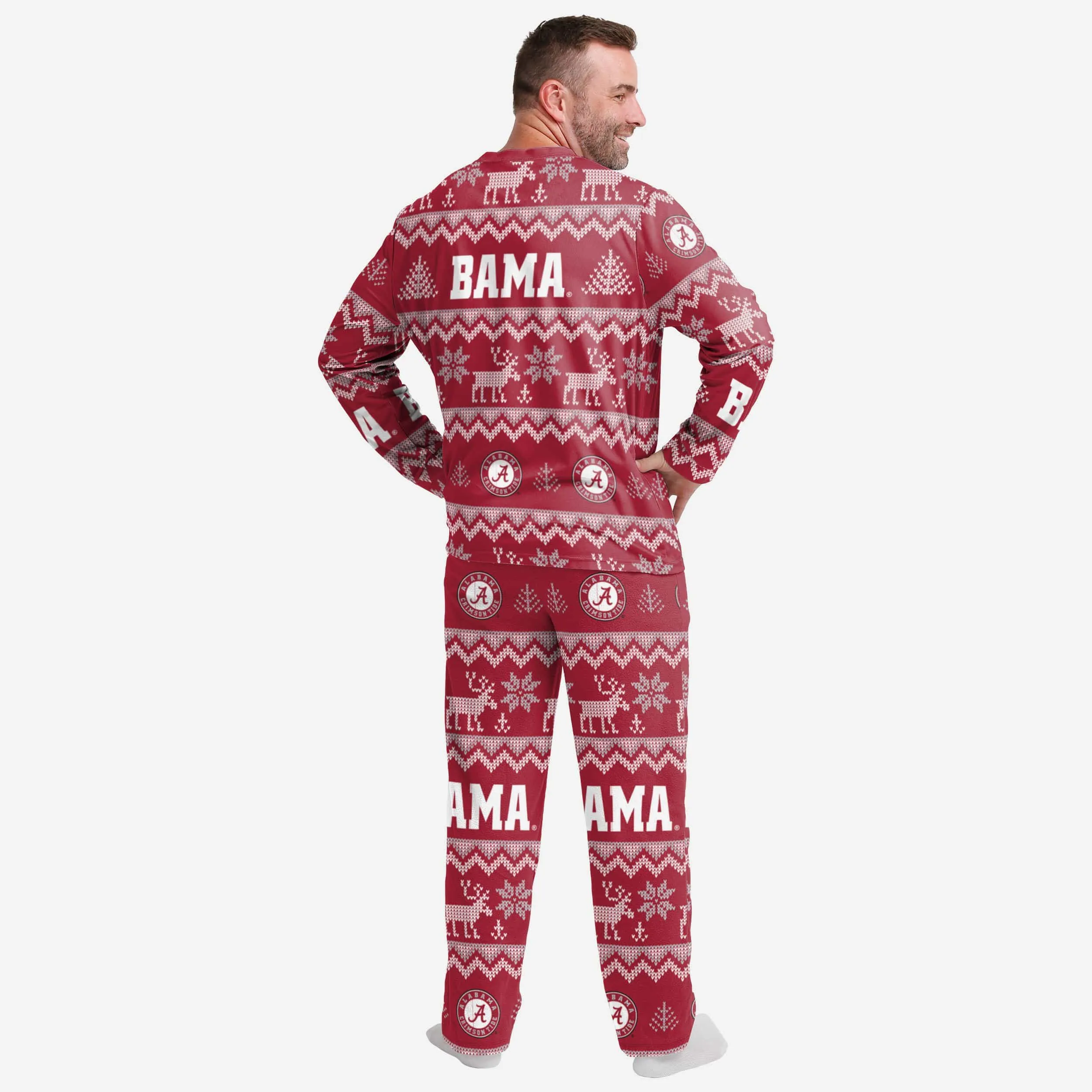 Alabama Crimson Tide Mens Ugly Pattern Family Holiday Pajamas