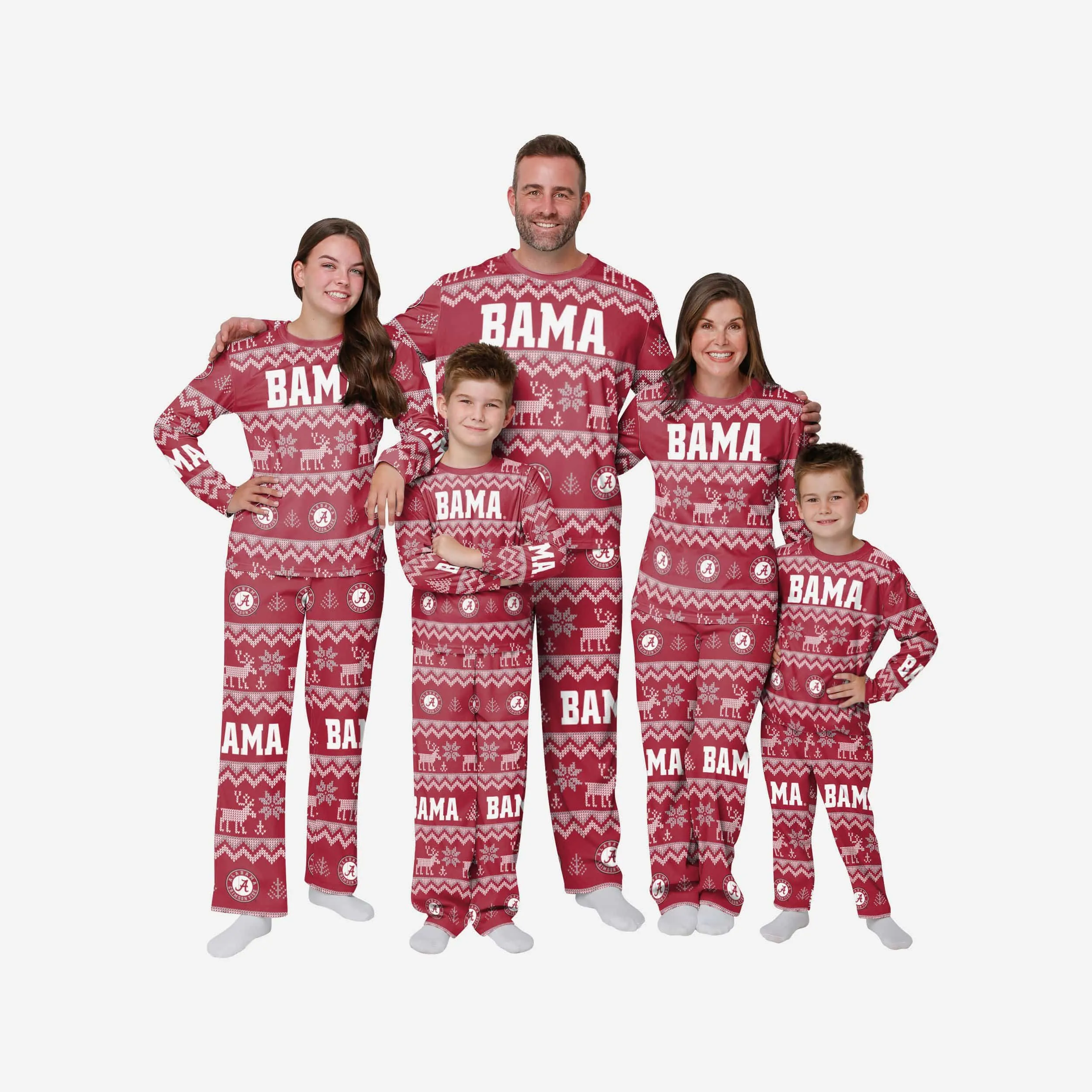 Alabama Crimson Tide Mens Ugly Pattern Family Holiday Pajamas