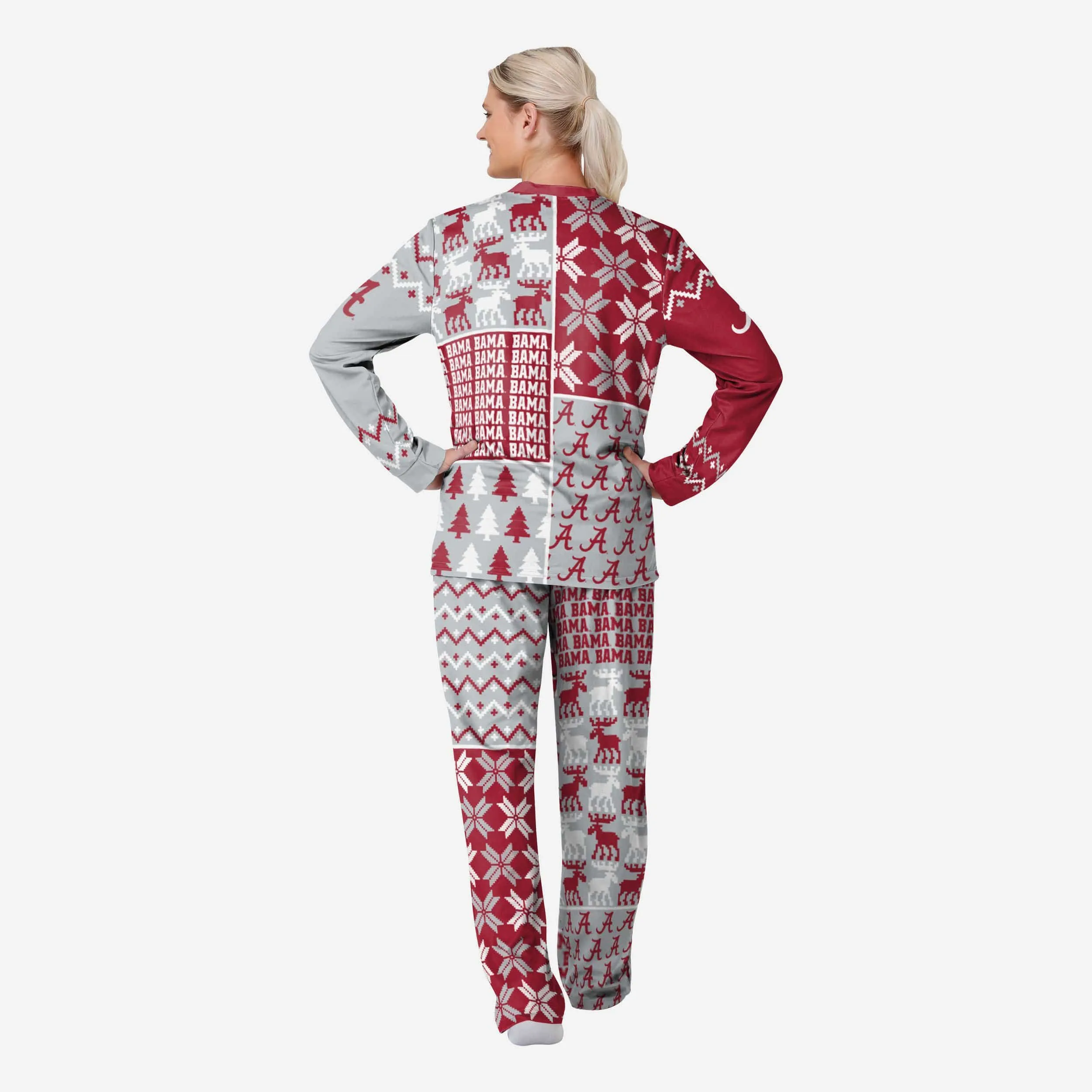 Alabama Crimson Tide Womens Busy Block Family Holiday Pajamas