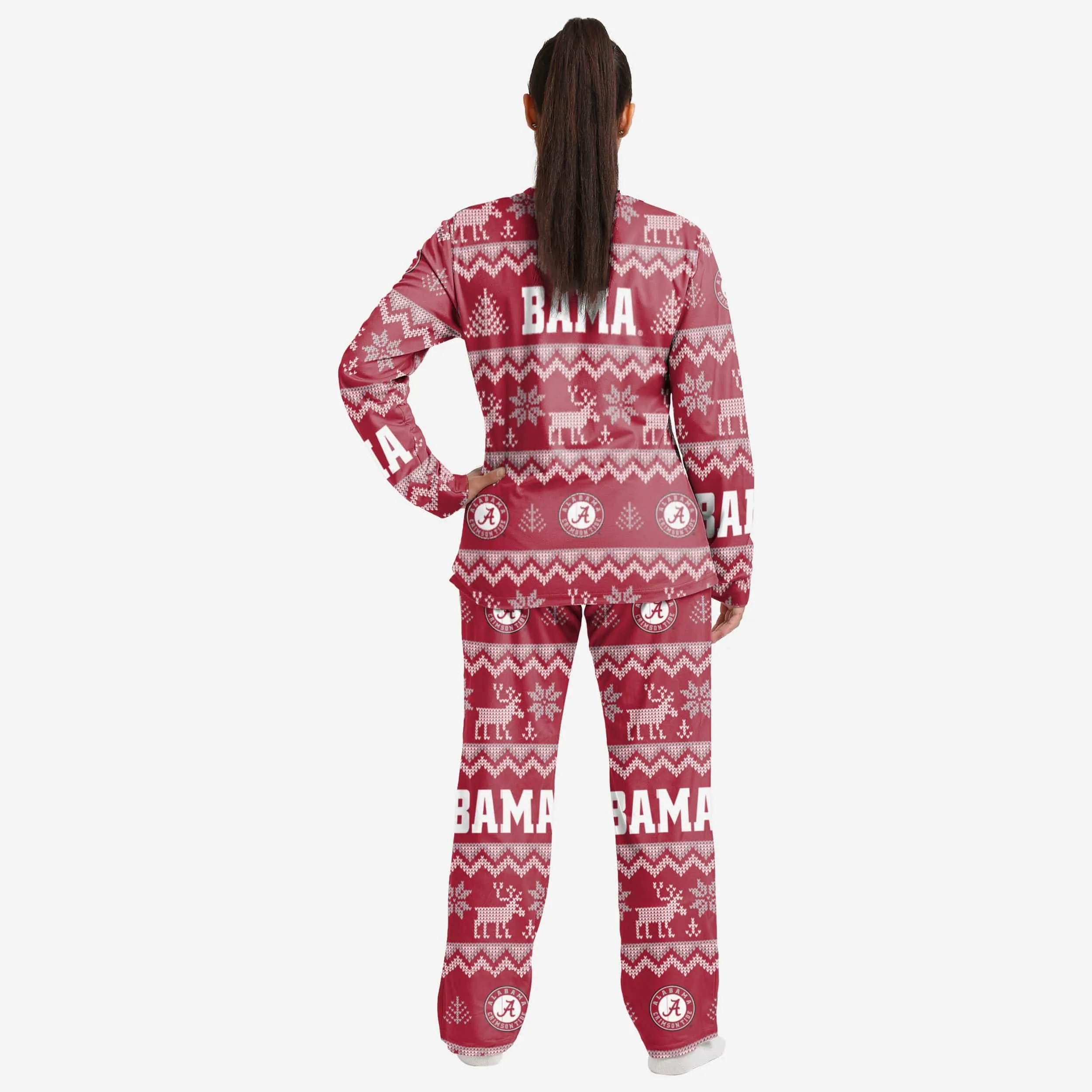 Alabama Crimson Tide Womens Ugly Pattern Family Holiday Pajamas