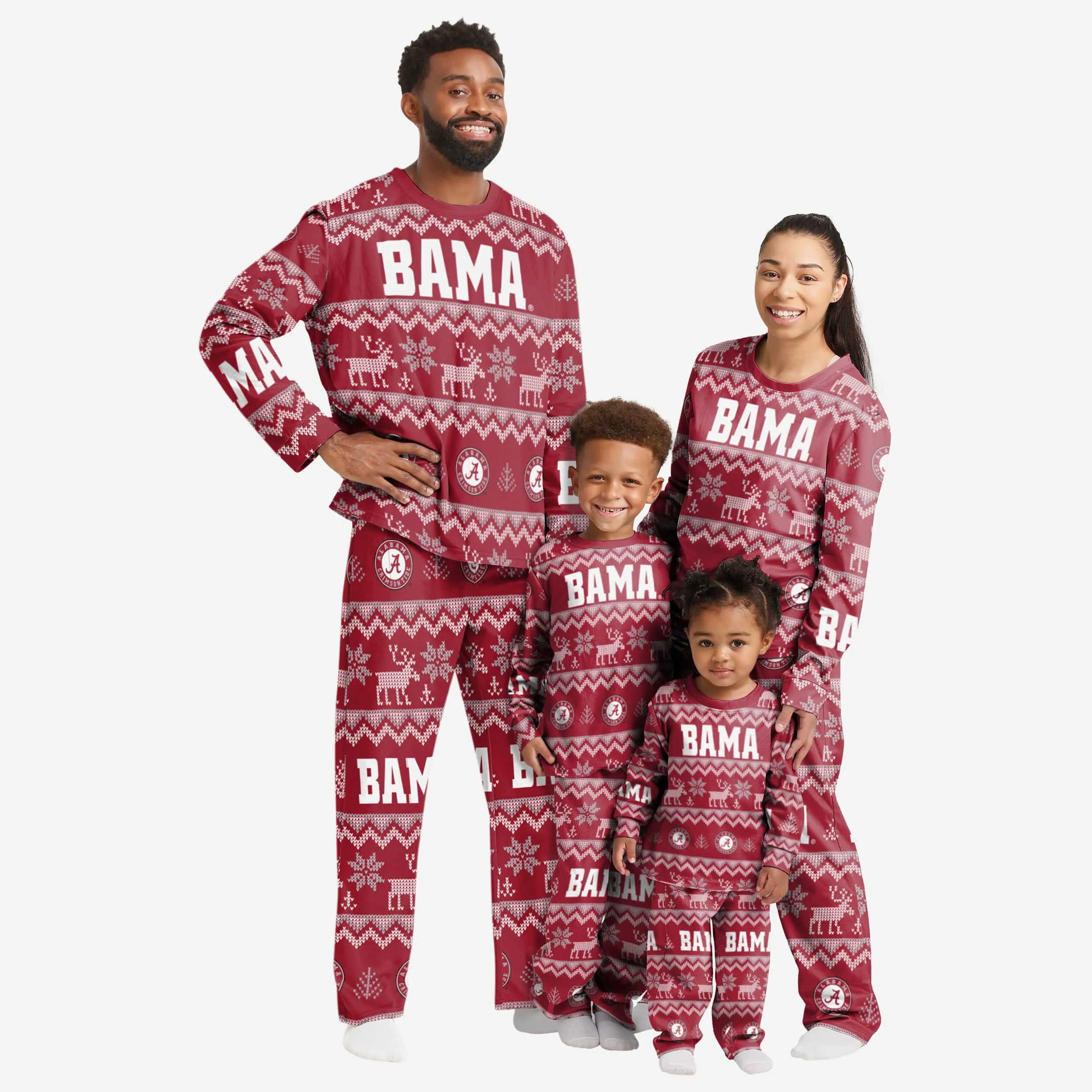 Alabama Crimson Tide Womens Ugly Pattern Family Holiday Pajamas