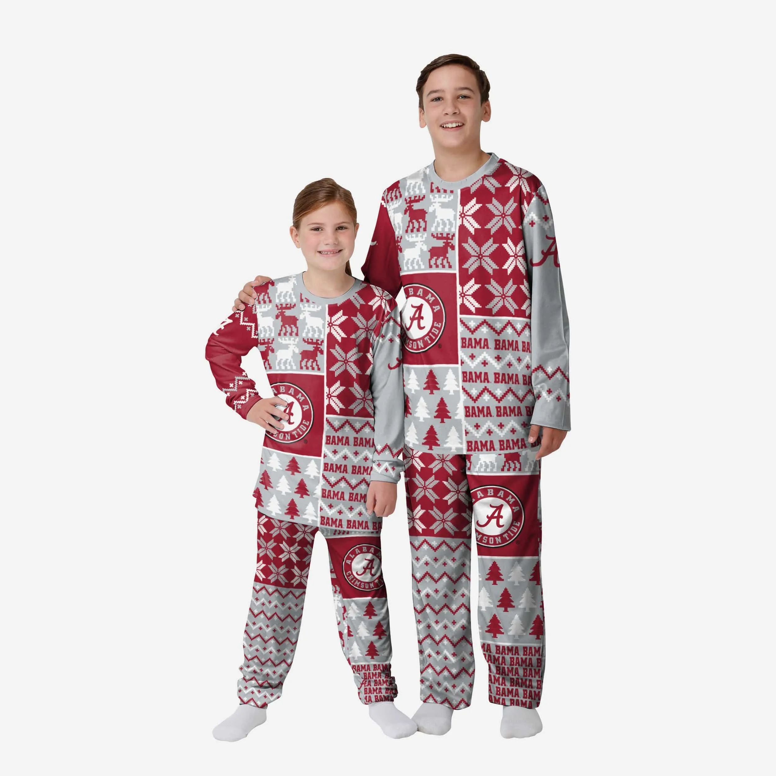 Alabama Crimson Tide Youth Busy Block Family Holiday Pajamas