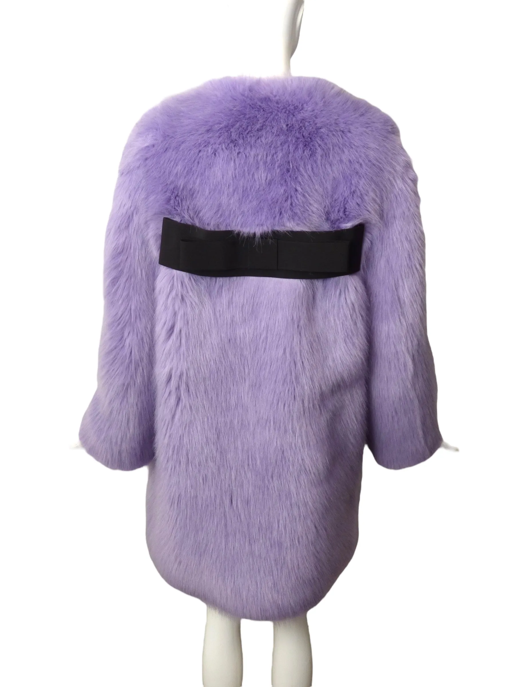 ALABAMA MUSE-Purple Faux Fur Coat, Size 8