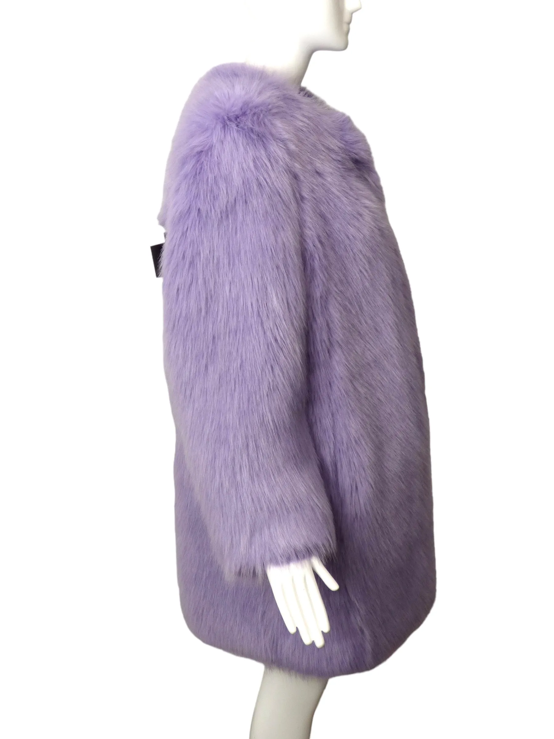 ALABAMA MUSE-Purple Faux Fur Coat, Size 8