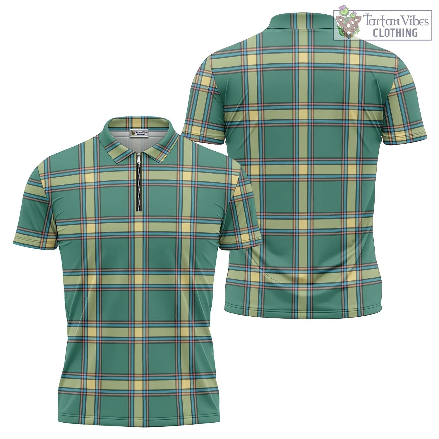 Alberta Province Canada Tartan Zipper Polo Shirt