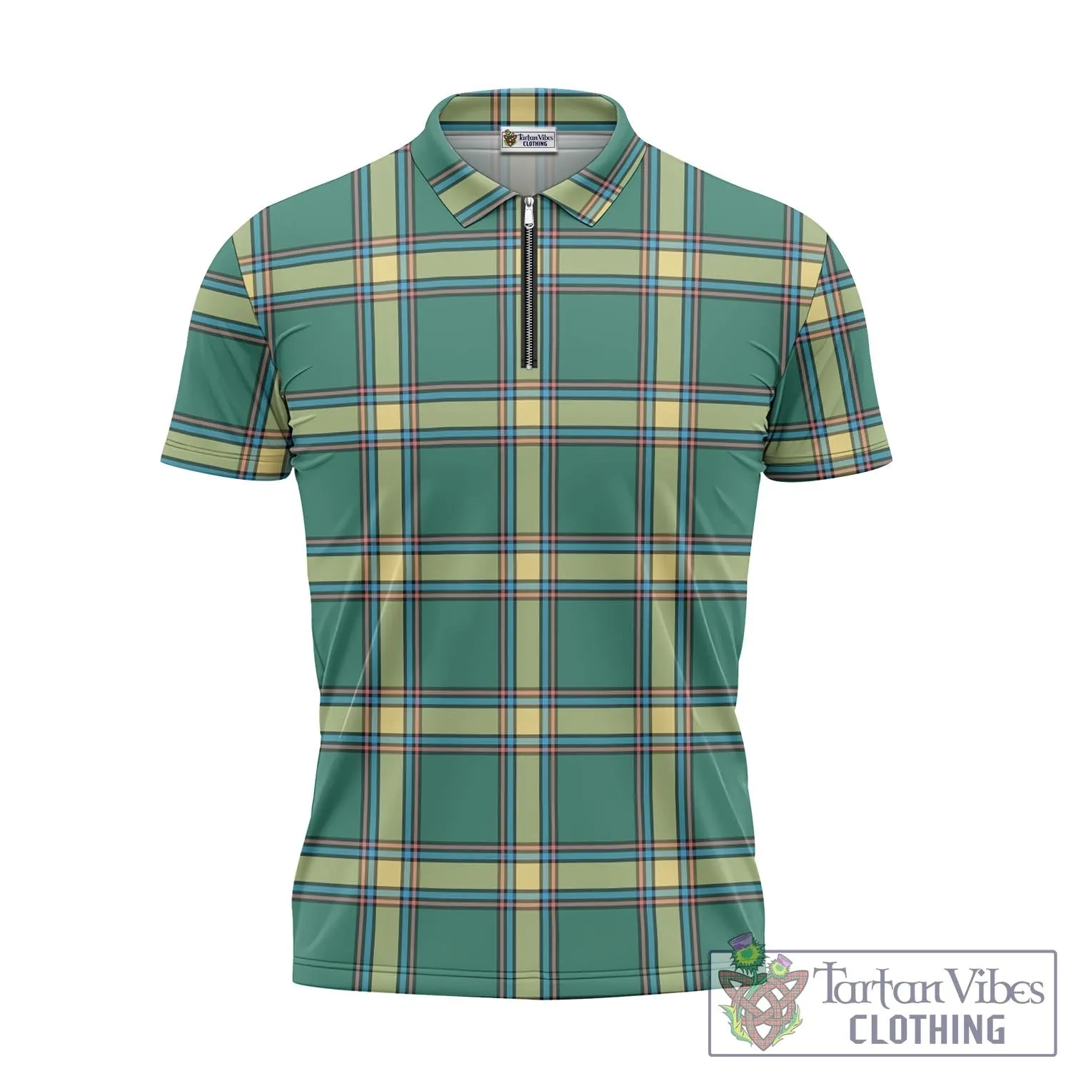 Alberta Province Canada Tartan Zipper Polo Shirt