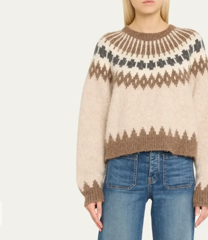 ALENA SWEATER - OATMEAL FAIRISLE