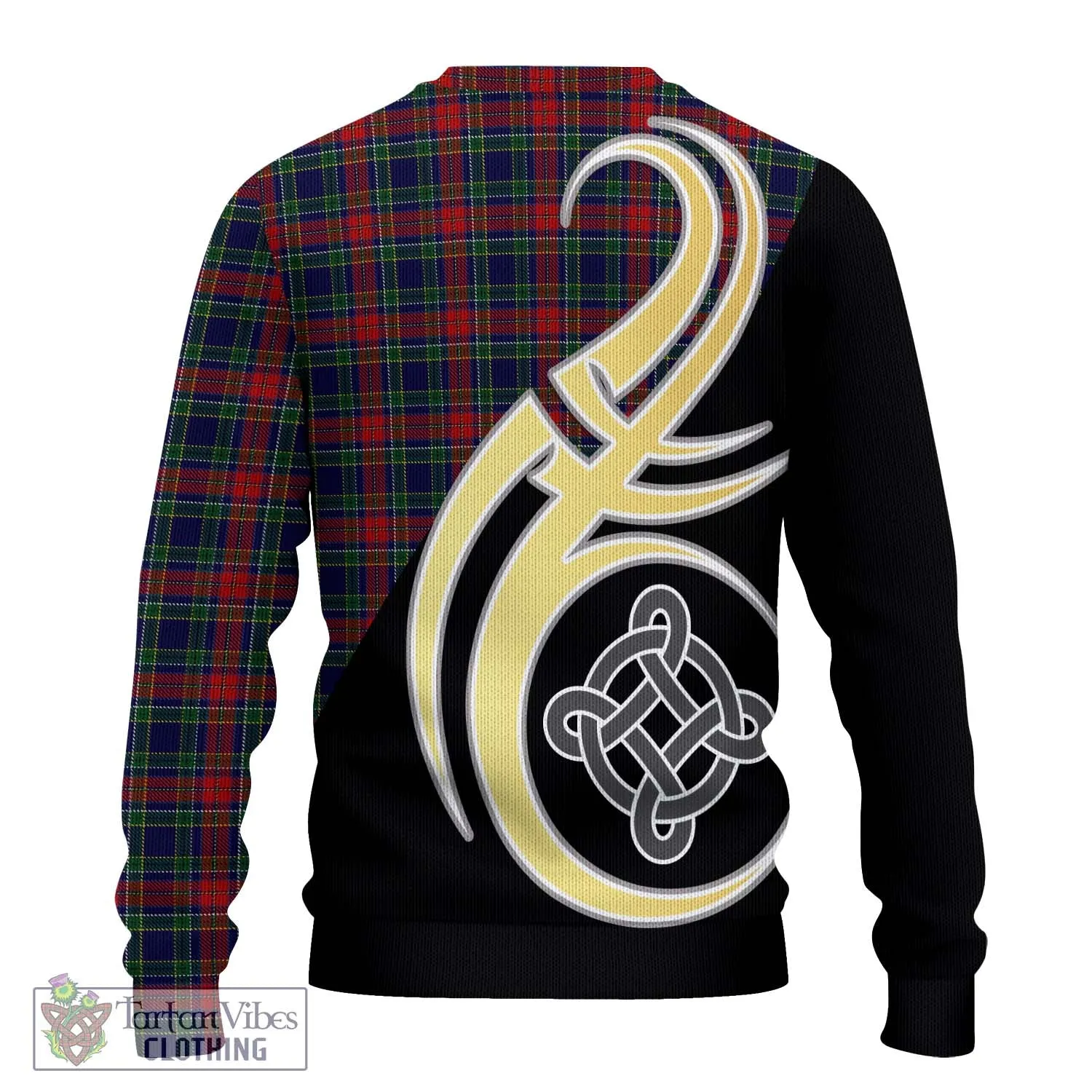 Allison Red Tartan Ugly Sweater with Family Crest and Celtic Symbol Style