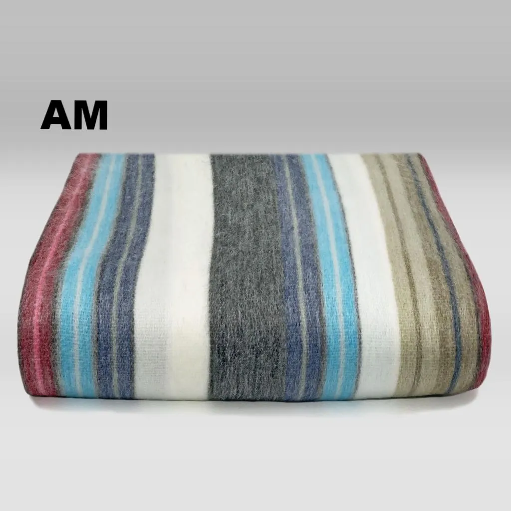 Alpaca Bed Blanket - Striped