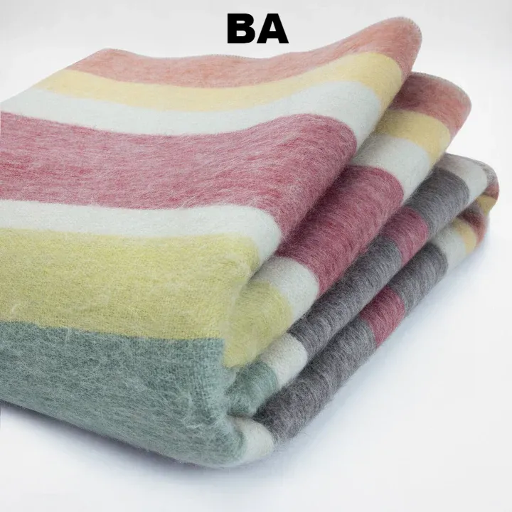 Alpaca Bed Blanket - Striped