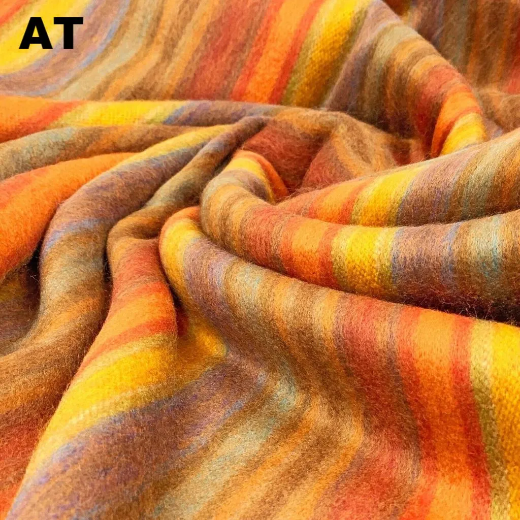 Alpaca Bed Blanket - Striped