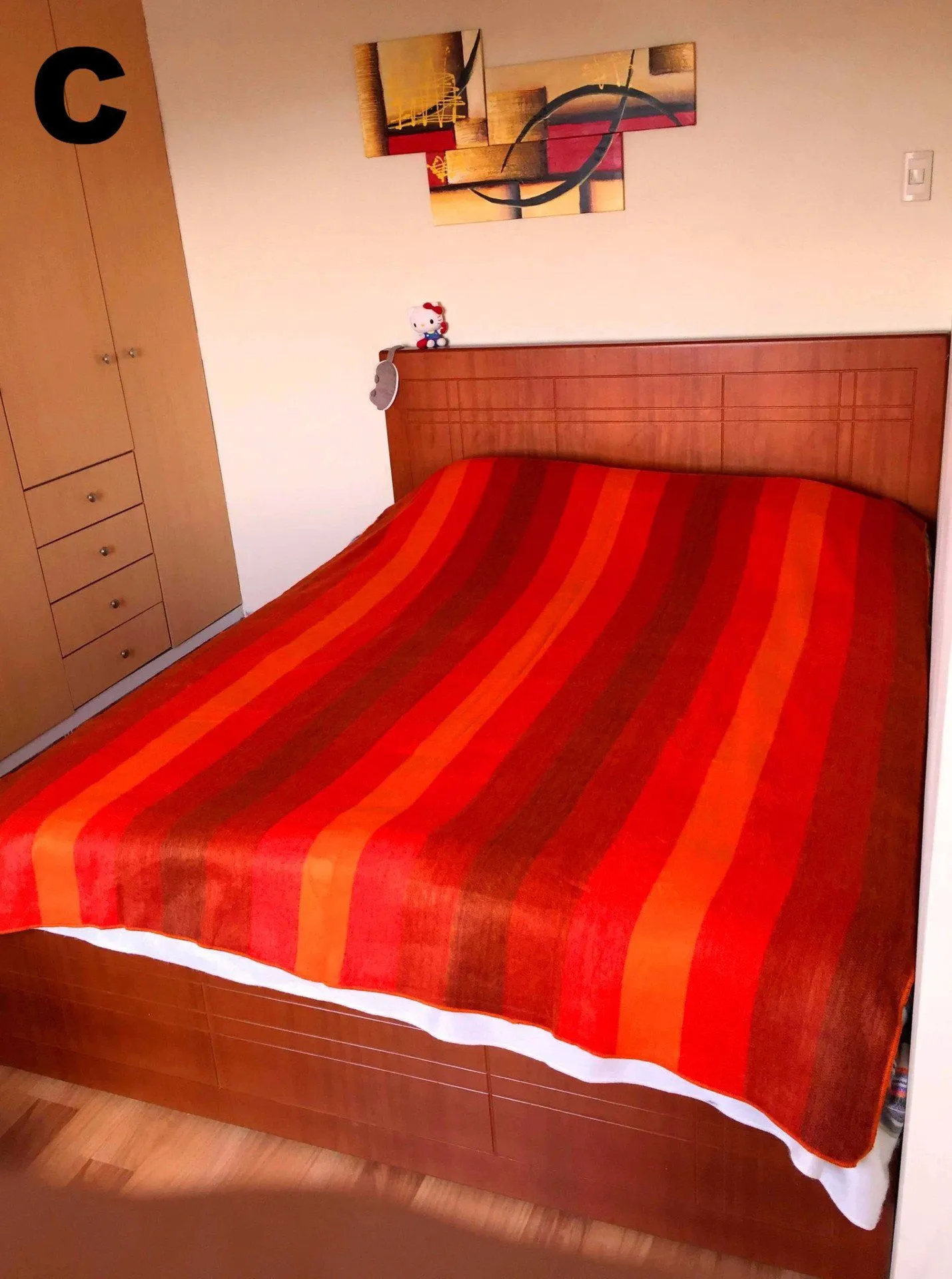 Alpaca Bed Blanket - Striped