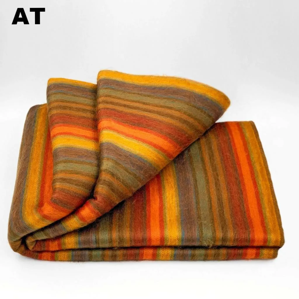 Alpaca Bed Blanket - Striped