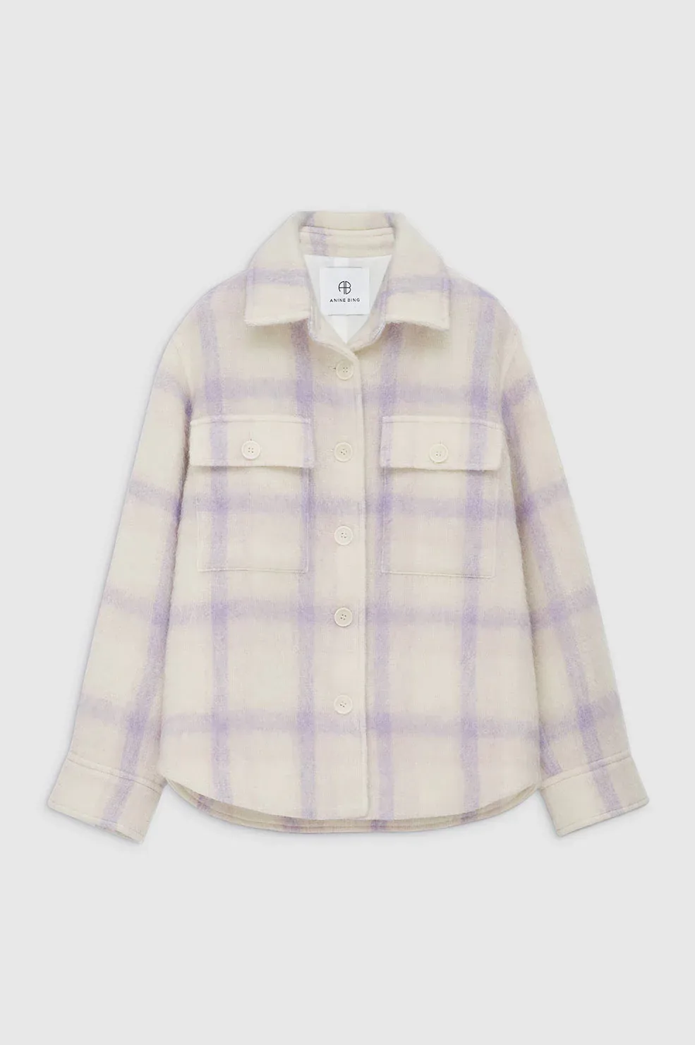 Anine Bing - Phoebe Jacket in Lavender and Cream Check