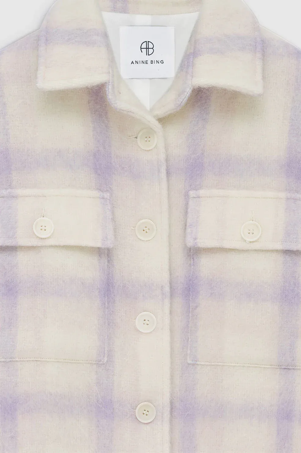 Anine Bing - Phoebe Jacket in Lavender and Cream Check