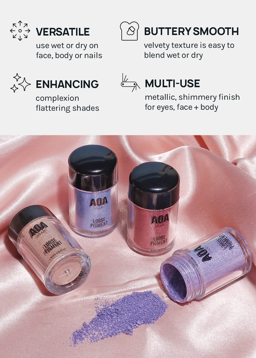 AOA Loose Pigment Powders- Fantasy Tones