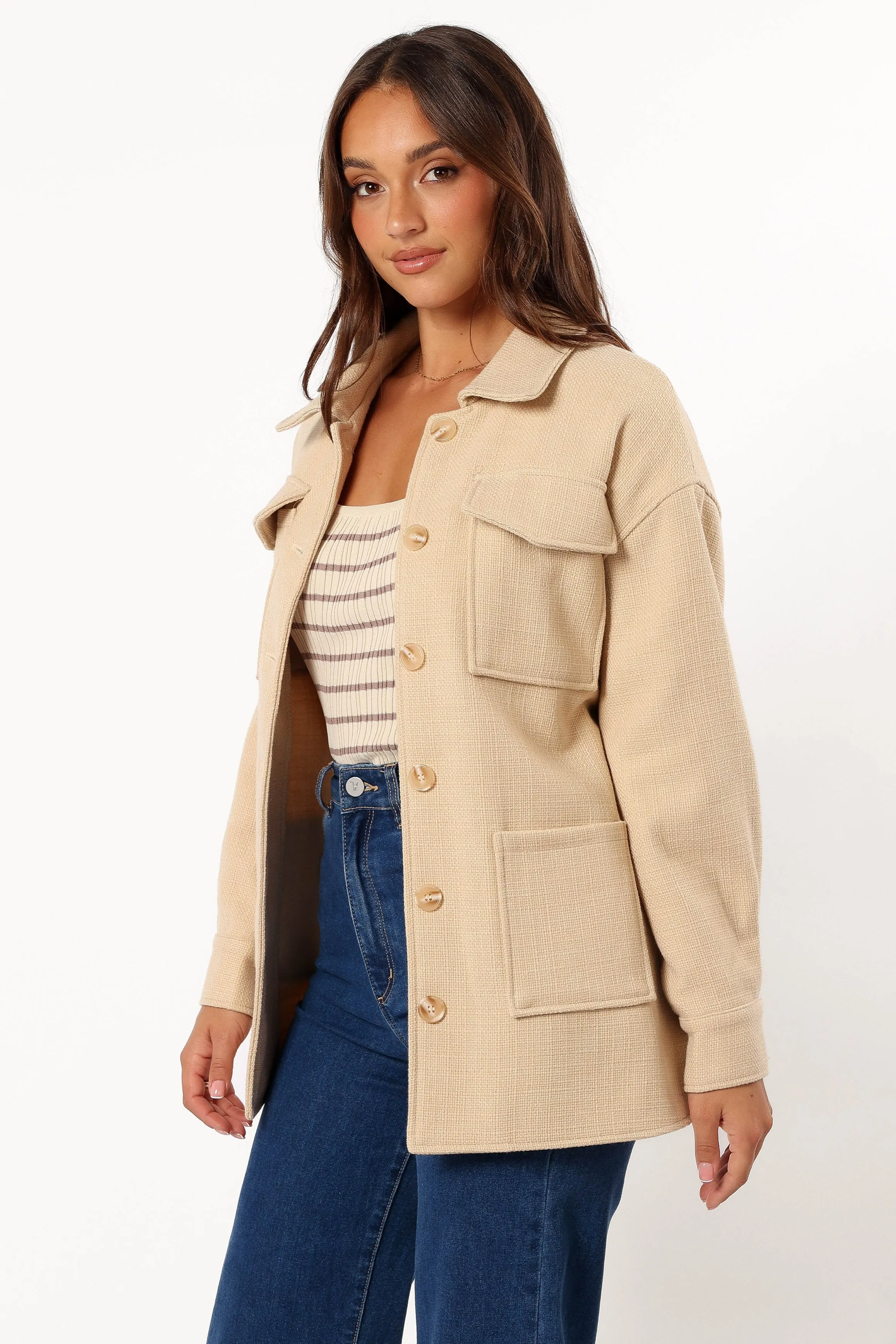 Arlow Tie Front Shacket - Cream