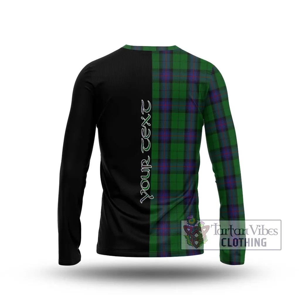 Armstrong Tartan Long Sleeve T-Shirt with Family Crest and Half Of Me Style