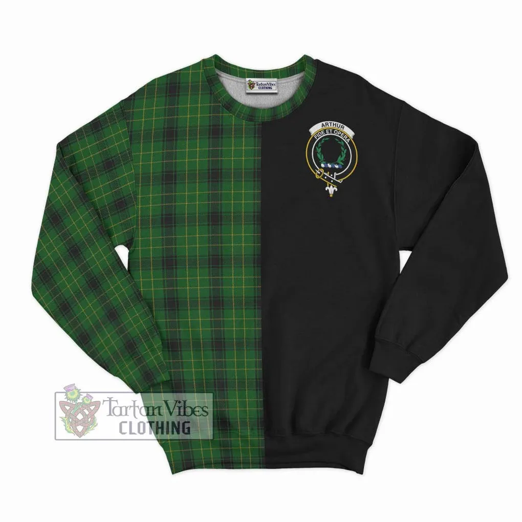 Arthur Highland Tartan Sweatshirt with Family Crest and Half Of Me Style