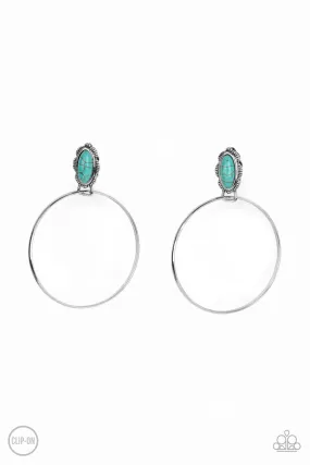 At Long LASSO Blue Paparazzi Clip-On Earrings