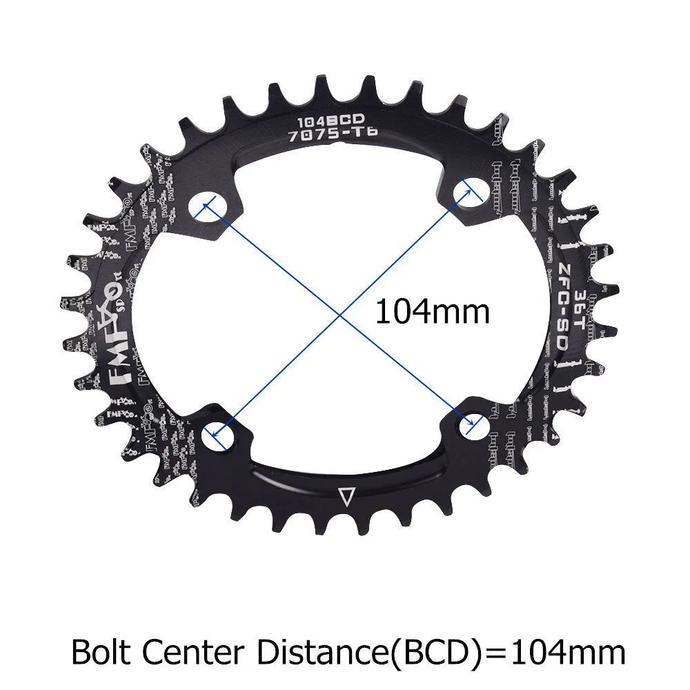 B180 Bike Narrow Wide Oval Single Chainring BCD 104mm