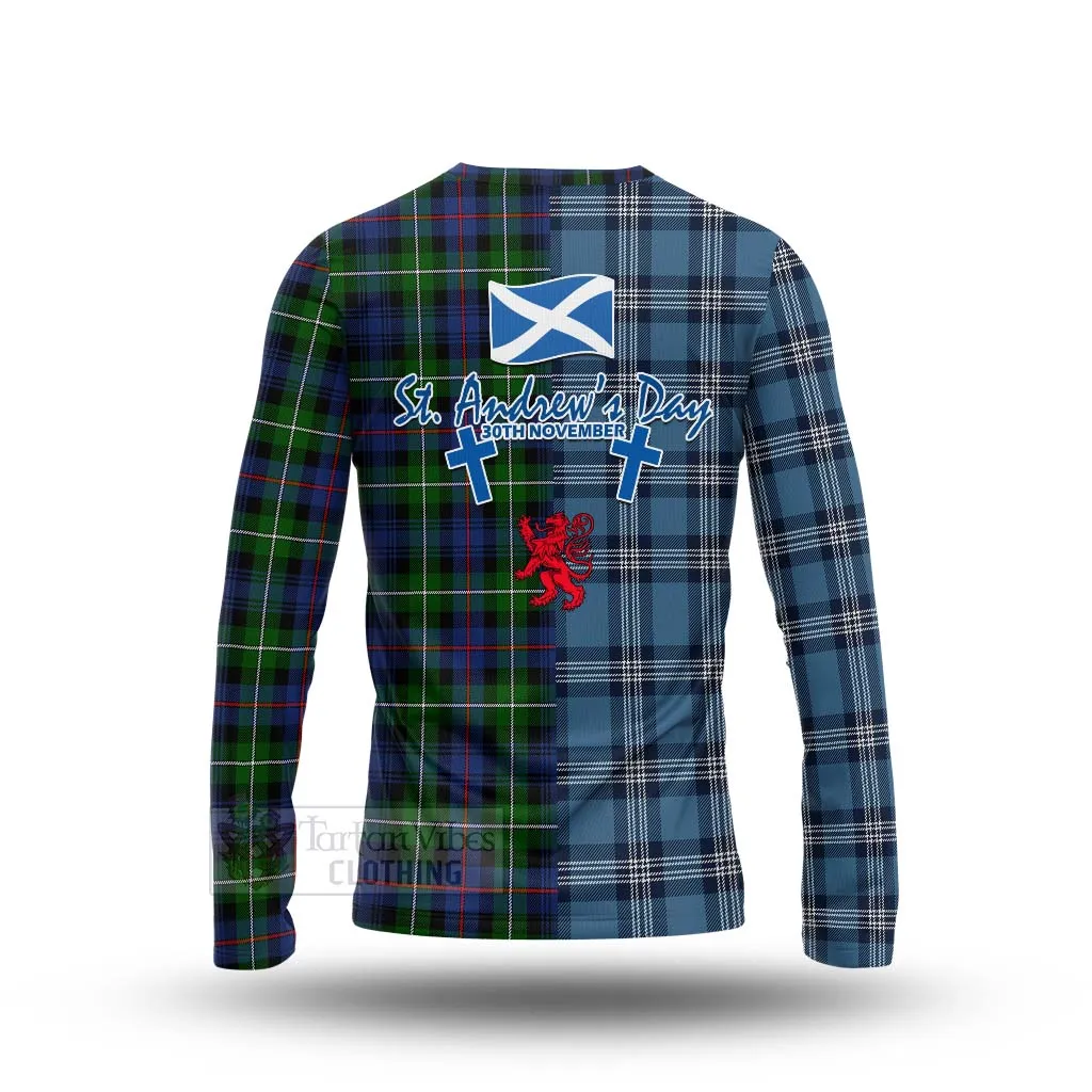 Baillie (Bailey) Tartan Long Sleeve T-Shirt Happy St. Andrew's Day Half Tartan Style