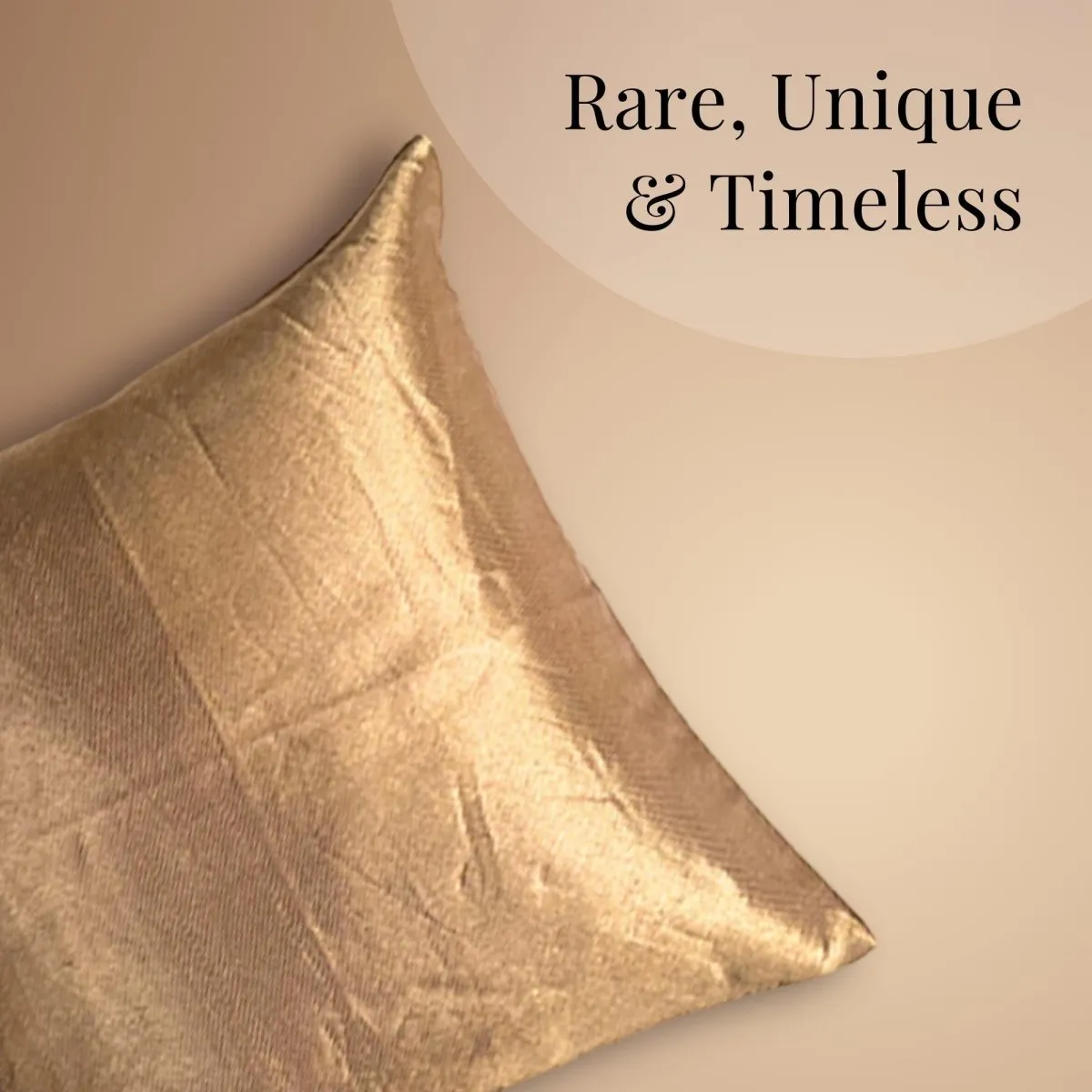 Banarasi Silk Cushion Cover in Blush Gold