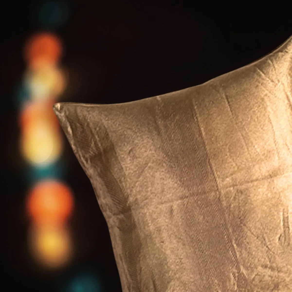 Banarasi Silk Cushion Cover in Blush Gold