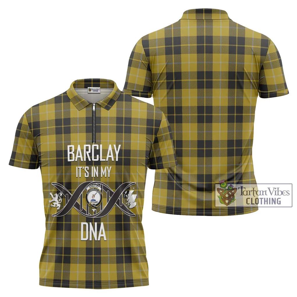 Barclay Dress Tartan Zipper Polo Shirt with Family Crest DNA In Me Style