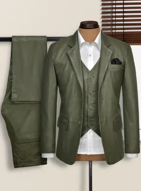 Basicallo Green Leather Suit