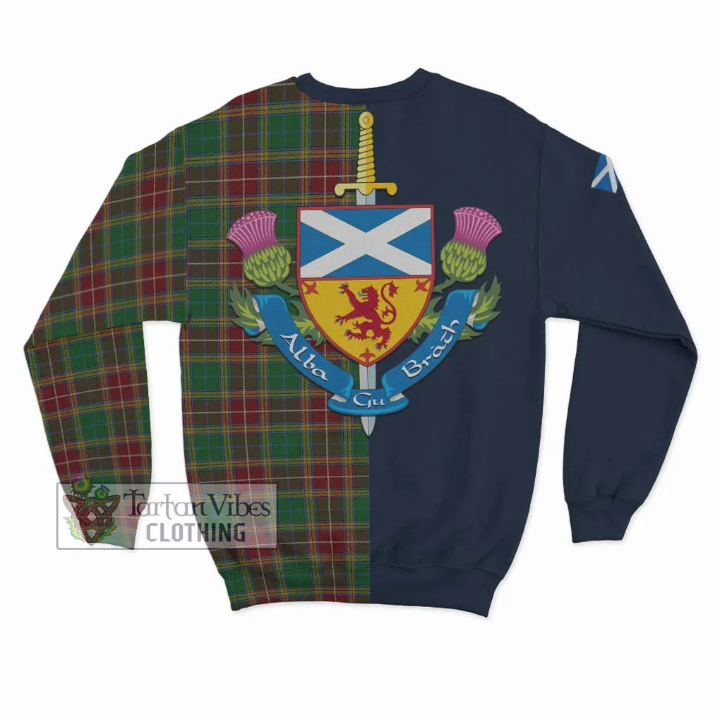 Baxter Tartan Sweatshirt Alba with Scottish Lion Royal Arm Half Style