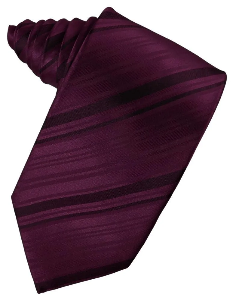 Berry Striped Silk Necktie