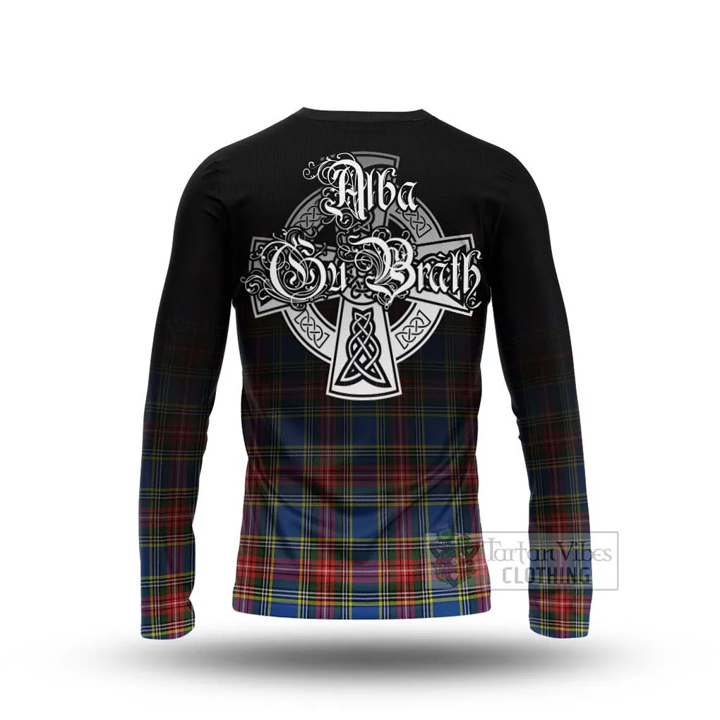 Bethune Tartan Long Sleeve T-Shirt Featuring Alba Gu Brath Family Crest Celtic Inspired