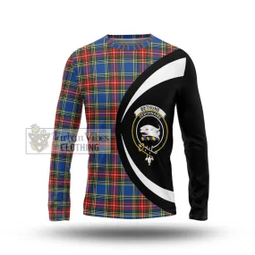 Bethune Tartan Long Sleeve T-Shirt with Family Crest Circle Style