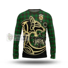 Beveridge Tartan Long Sleeve T-Shirt with Family Crest Celtic Wolf Style