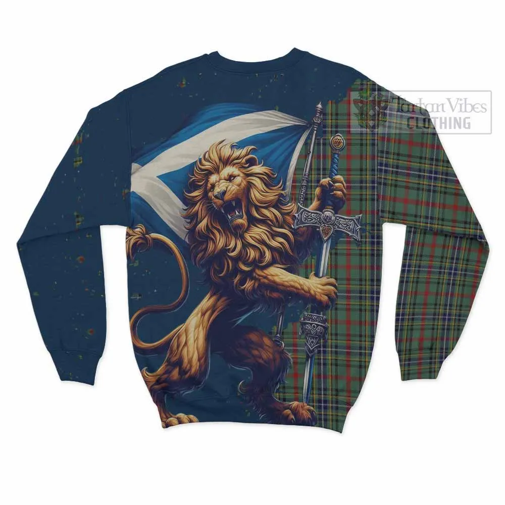 Bisset Tartan Family Crest Sweatshirt with Scottish Majestic Lion