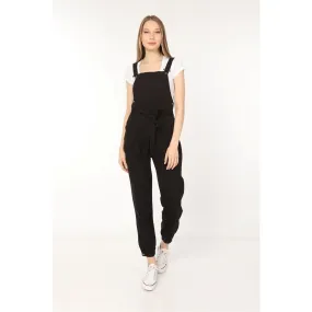 Black Denim Dungaree Jumpsuit