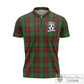 Blackstock Hunting Tartan Zipper Polo Shirt with Family Crest