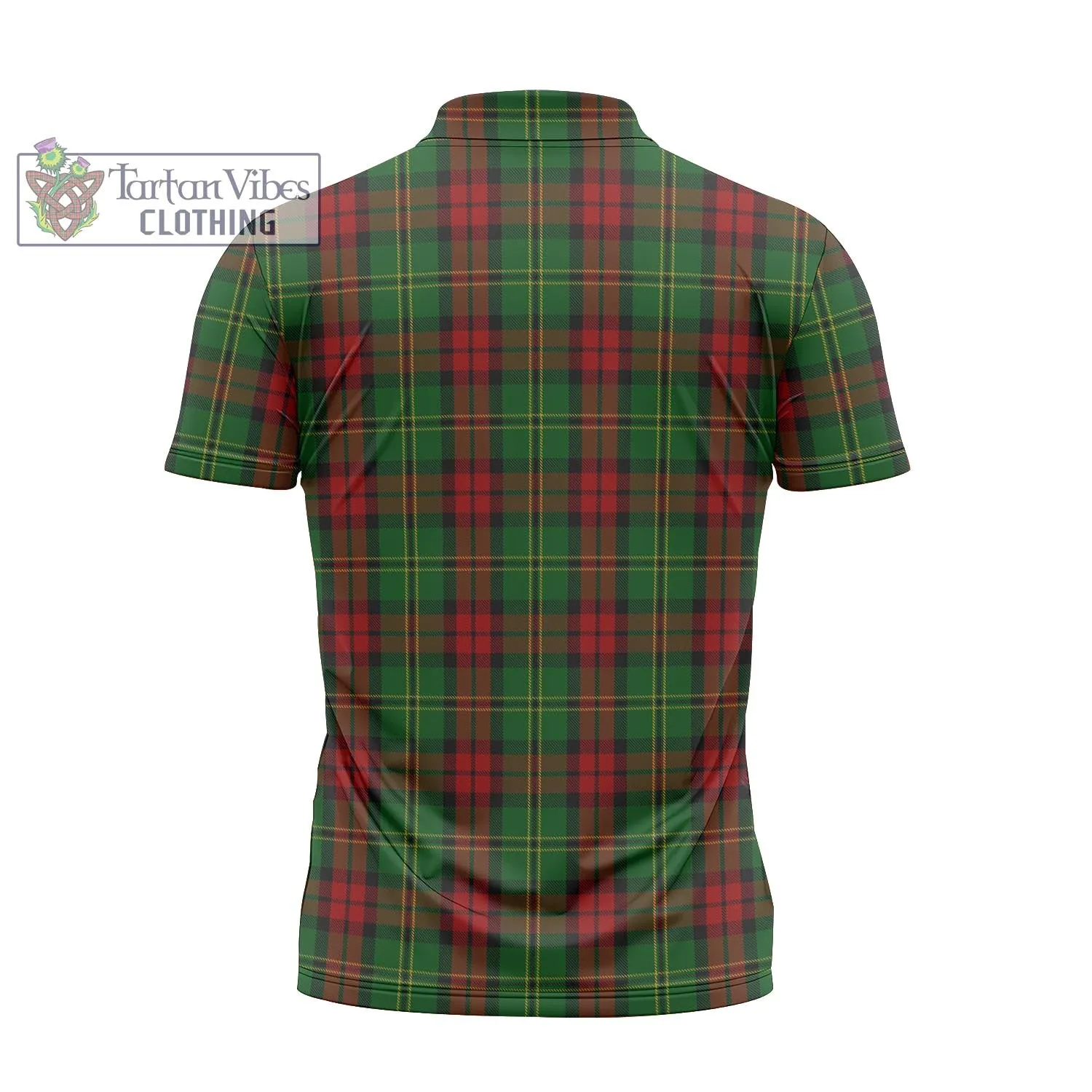 Blackstock Hunting Tartan Zipper Polo Shirt with Family Crest